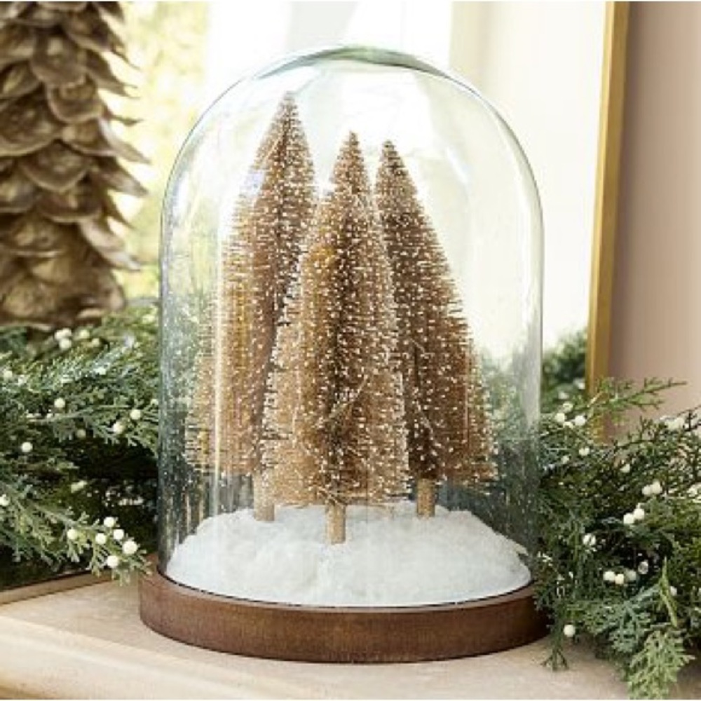 Pottery Barn Holiday Dome with Tan Trees